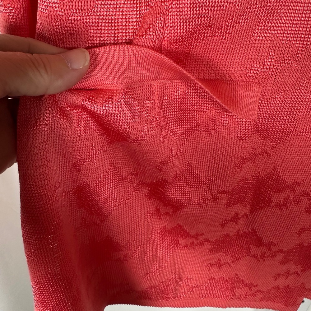 Misook Tailored Tonal Pattern Knit Jacket True Fit Coral Pink M Classic Formal - Picture 4 of 12